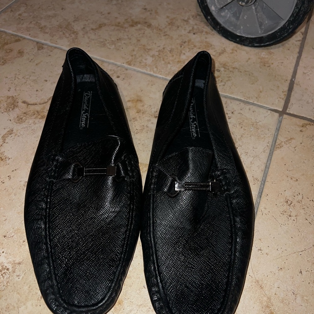 Black Slip-On Loafers David stone